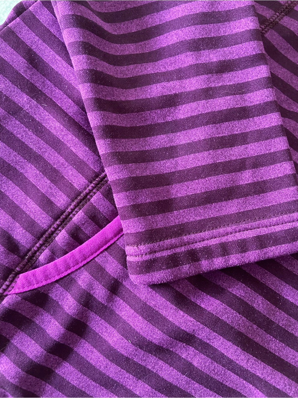 Columbia Purple Striped Quarter-Zip Fleece Pullover Women’s Medium - Picture 4 of 16